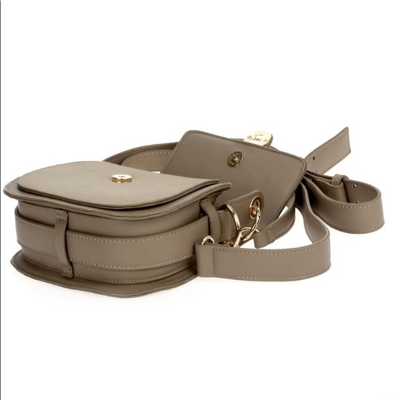 Metal Ring Saddle Crossbody shoulder bag - BLACK - Picture 7 of 7